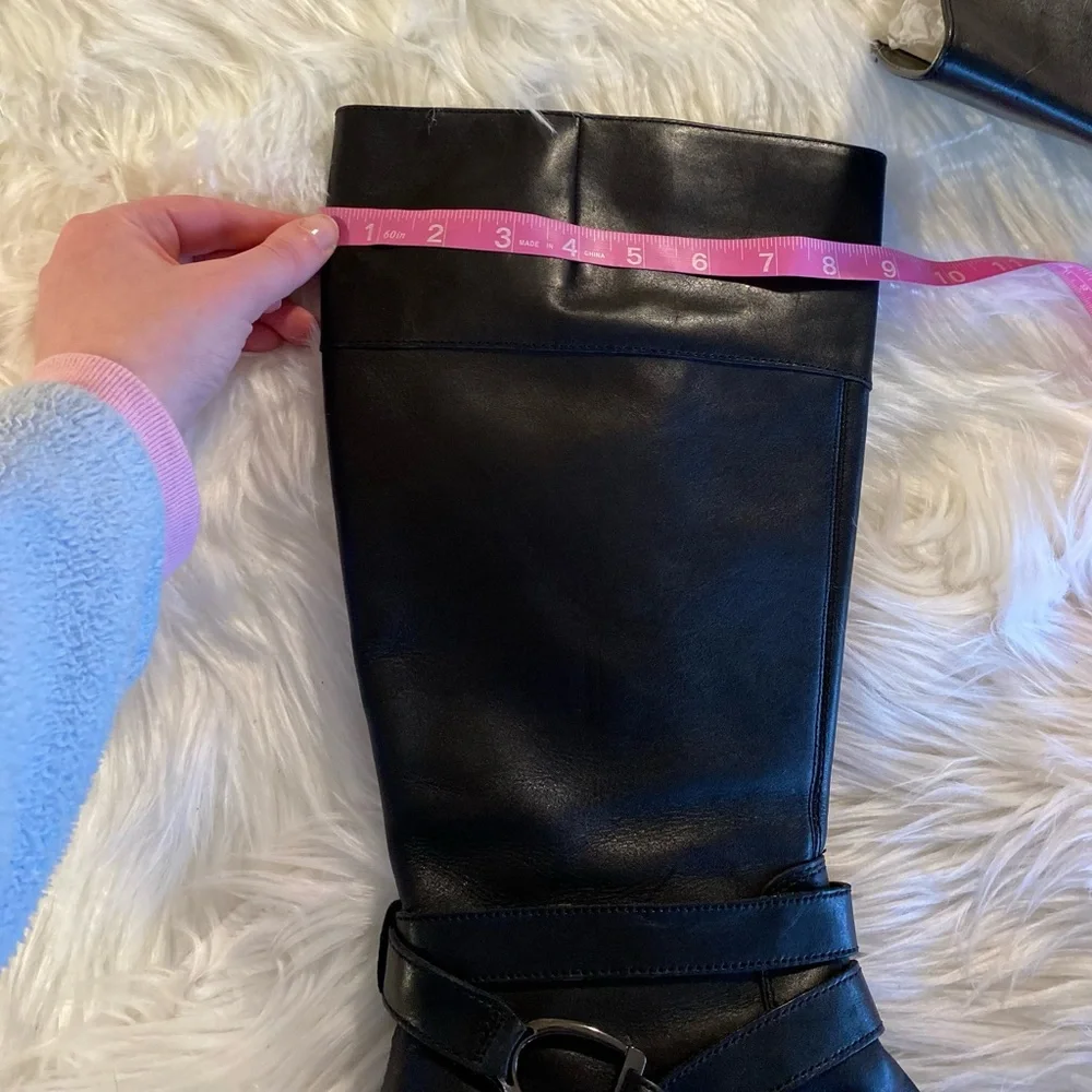 Bandolino size 9.5 black leather riding boots